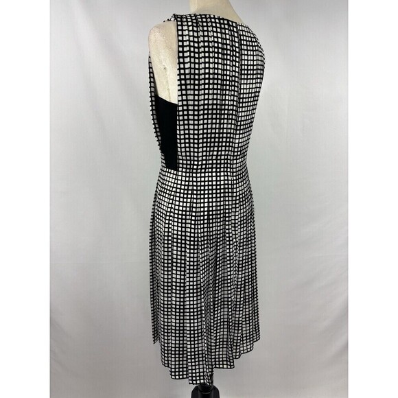 L'agence Dress Black White Check Window Pane Check Print 6 Lined - Picture 3 of 13